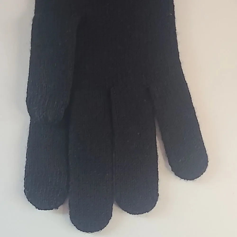 Kate Spade Embellished Gold Studs Tech Friendly Wool BlendGloves Black